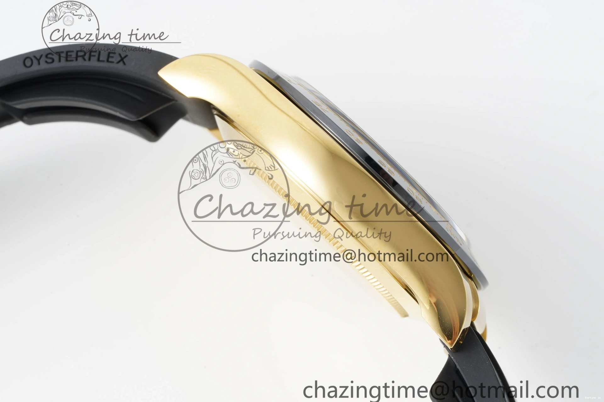 1222 OnTrend Daytona 116518 BTF 1:1 Best Edition YG Black Dial on Oysterflex Rubber Strap SA4130 V 2260